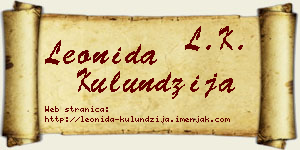 Leonida Kulundžija vizit kartica